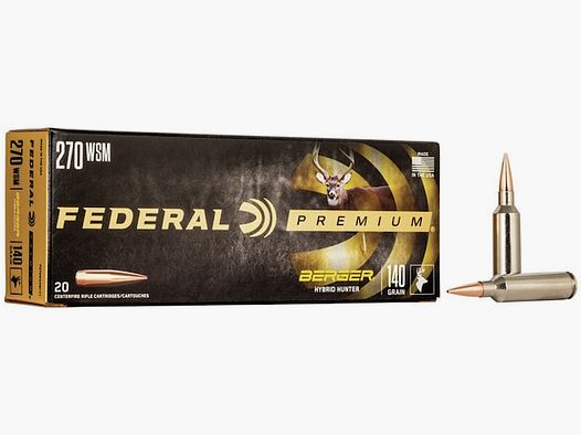 Federal Premium Berger Hybrid Hunter .270 WSM 140GR JHP 20 cartouches