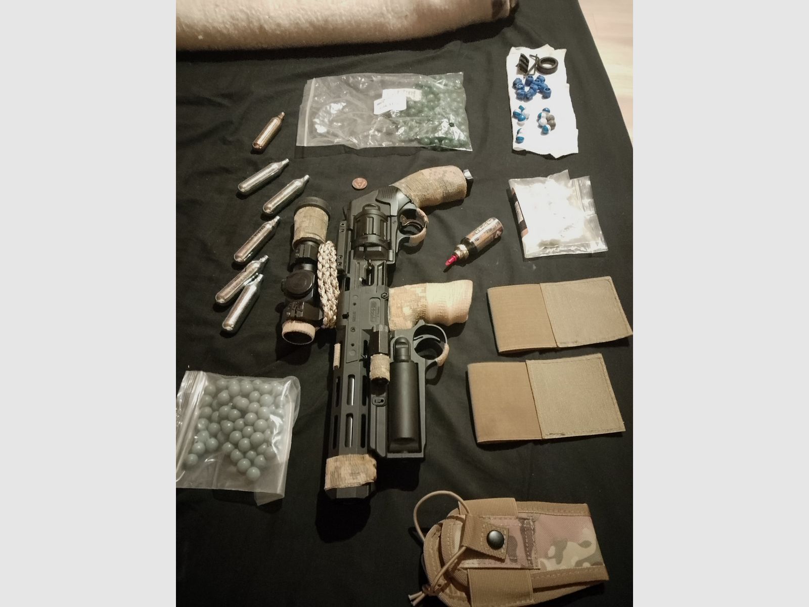 Actualización Long T4e HDR50 Tactical Rifle Kit Punto Rojo Láser Balas de Goma RAM Paintball Markierer Cal .50 Set Cápsulas CO2 Revolver Lanzador de Pimienta cañón largo Red DOT, imagen 3 de 6