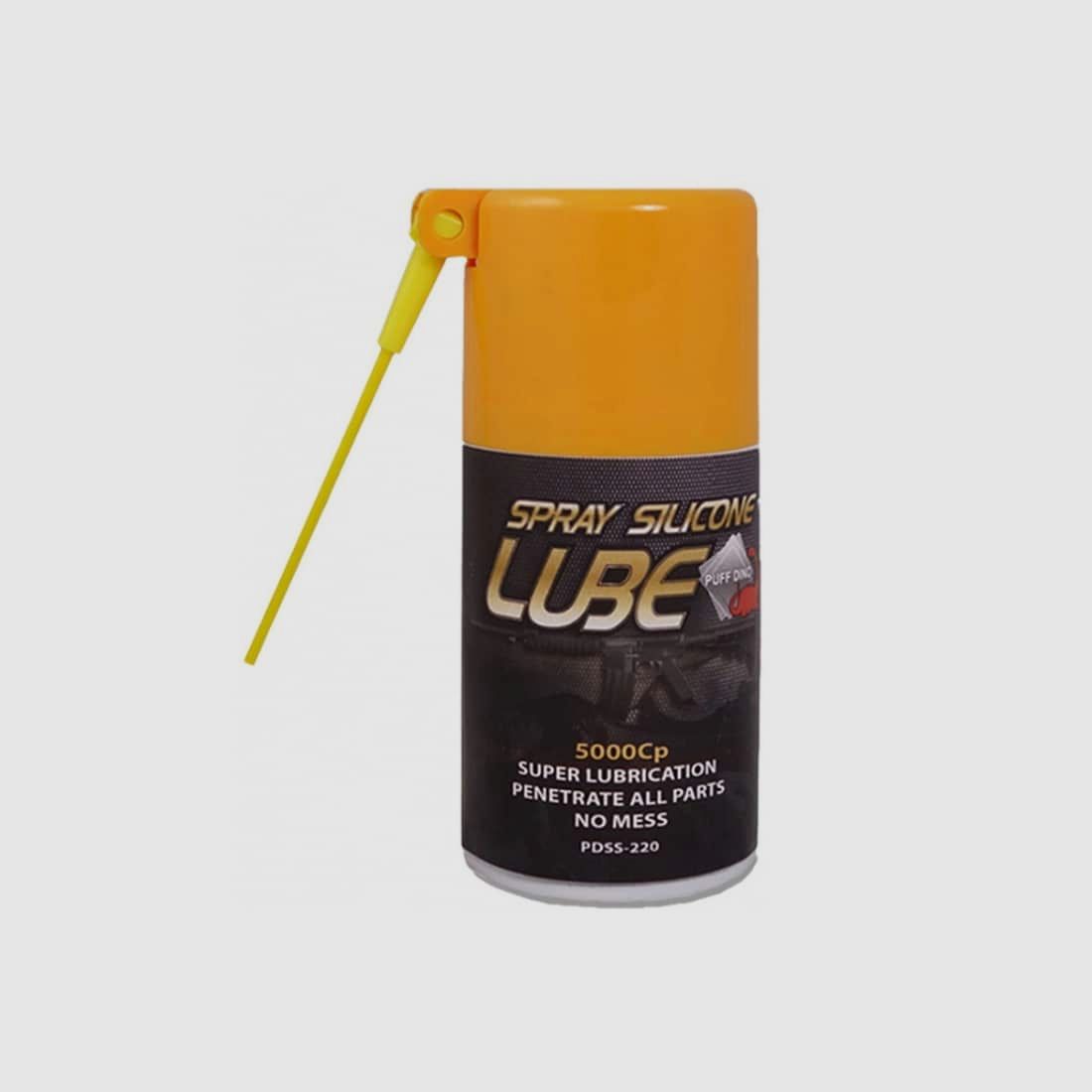 PuffDino Spray silicone / Graisse en spray pour marqueurs Paintball et Airsoft (130ml)