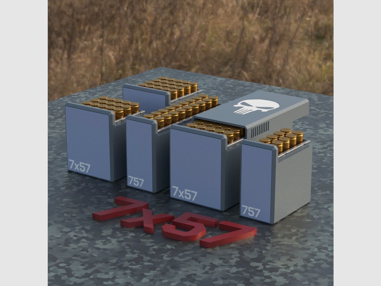 Filamelt Munitionsbox / Ammo 7x57 – Patronenbox für 50 Schuss, Made in Germany