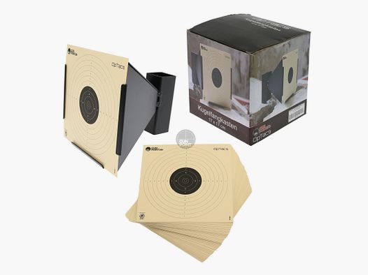 OpTacs - Kugelfang 17 x 17 cm mit Trichter inkl. 50 Zielscheiben