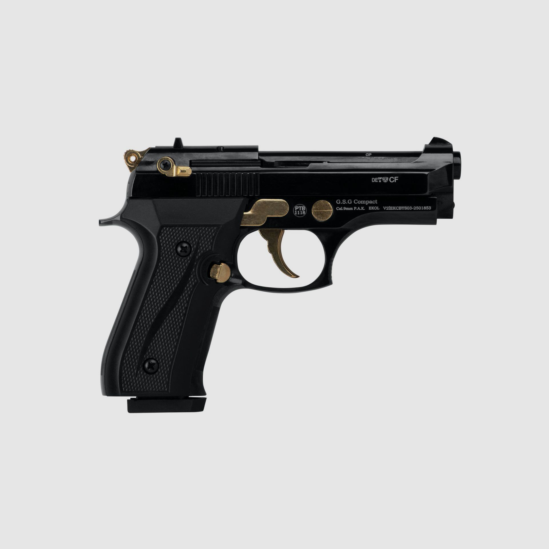 Ekol Compact Schwarz-Gold 9mm P.A.K. - Gas-Signal, Bild 5 von 5