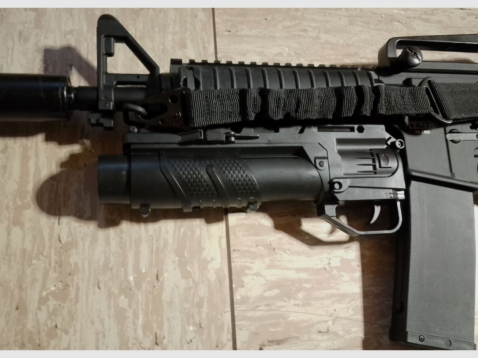 7mm Gel ball grenade launcher 20mm rail m4 m16 ar15 tm4 ris assault rifle etc universal