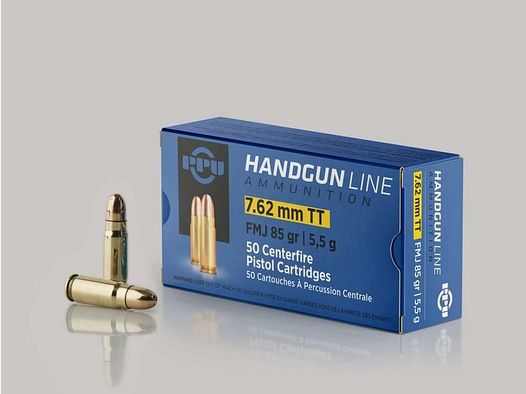PRVI Partizan VM/FMJ 5,5g/85gr - 50 pièces 7,62mm Tokarev