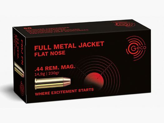 GECO .44 Rem. Mag. Full Metal Jacket Flat Nose 14,9g/230gr. 50 Patronen