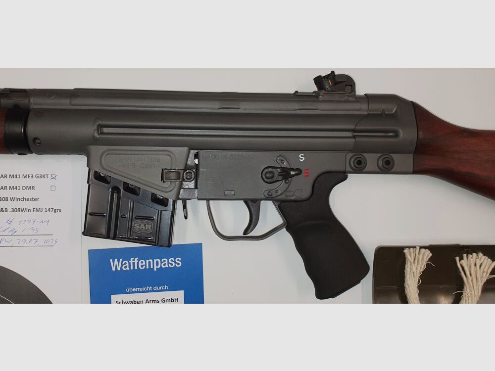 Swabian Arms GmbH semi-automatic rifle SAR M41 SPORTMATCH MF3 G3KT caliber 308win. - MADE IN GERMANY - similar to HK41/G3