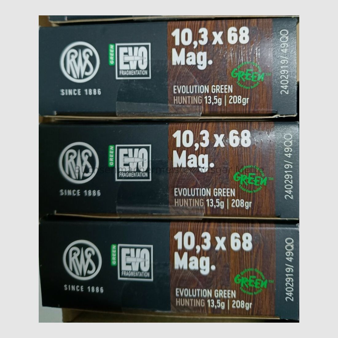 RWS EVO Evolution Green 10.3x68 Mag. 100 shots EVO Green 10.3x68 Mag