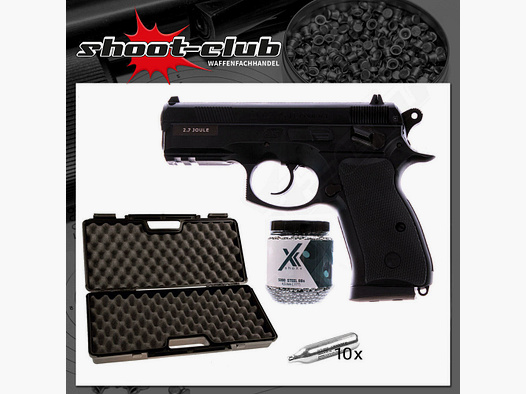 CZ 75D Compact CO2 Pistole NBB 4,5 mm Stahl BBs - Koffer-Set