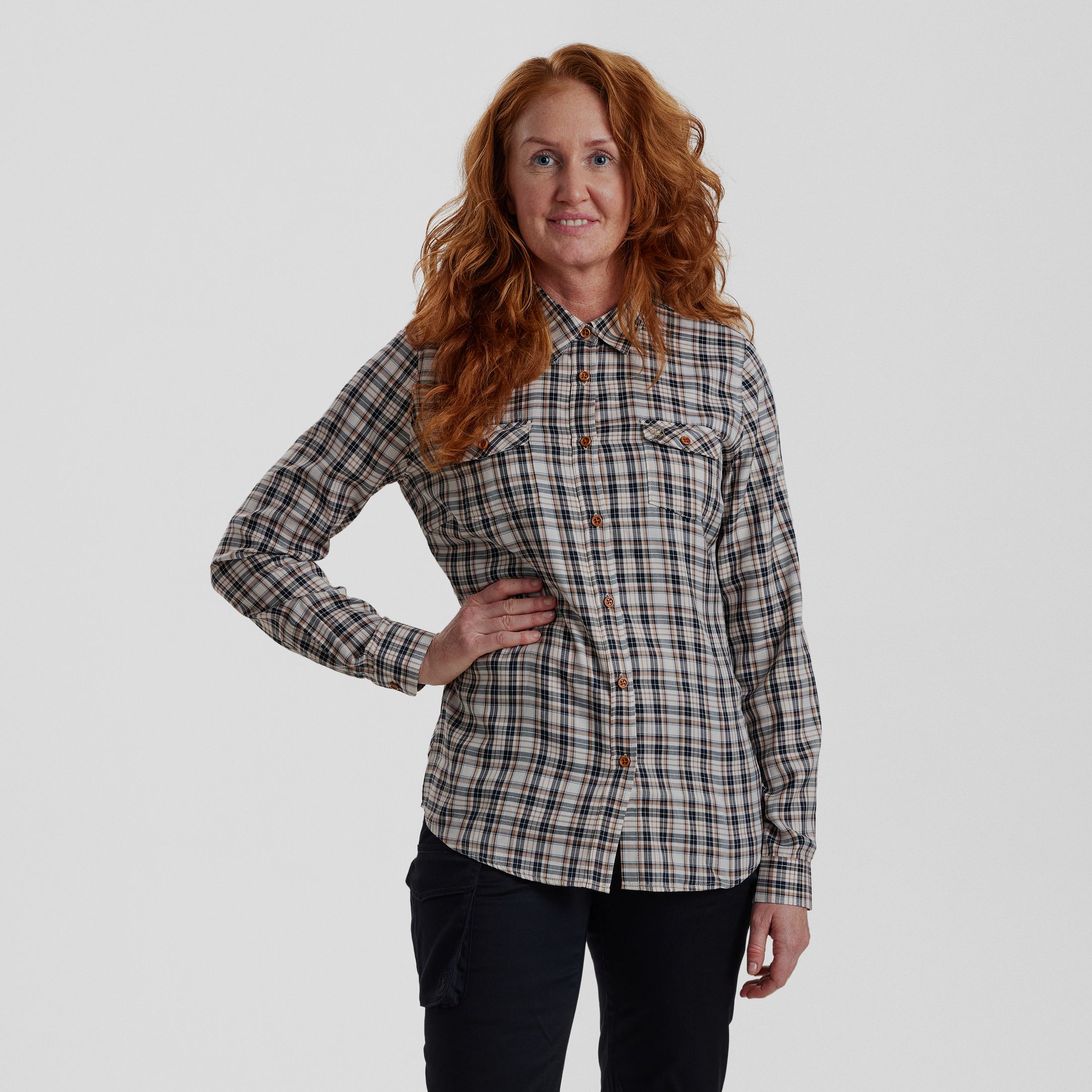 Camisa Lady Julia - Cuadro Azul - Talla Mujer: 40