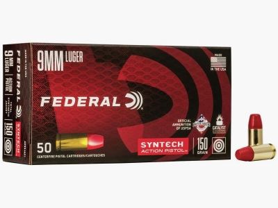 Federal Syntech Action Pistol 9mm Luger 150GR SJFN 50 cartouches