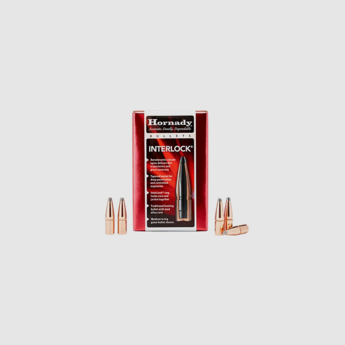 Hornady – Geschosse 30 CAL .308 / 150 GR RN INTERLOCK / 100 STK, Bild 1 von 2