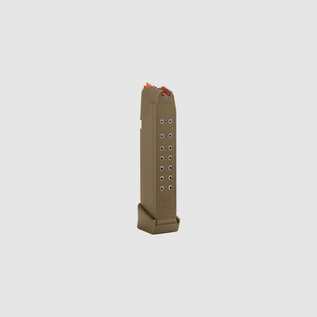 Glock Magazin G19X+2 – 9mm Luger – 19 Schuss – Coyote/Orange