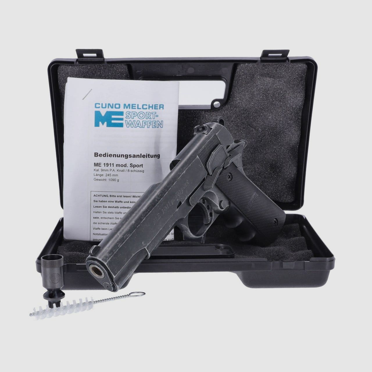 ME-Sportwaffen ME 1911 Sport kal. 9 mm P.A.K. antieklook kunststofgreep alarm pistool, afbeelding 3 van 3