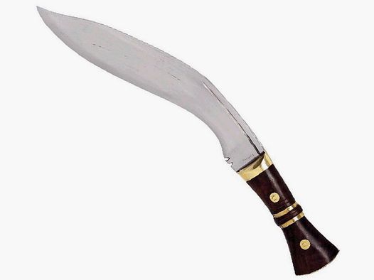 Nóż Kukri z mosiężnym inkrustacją z skórzanym etui