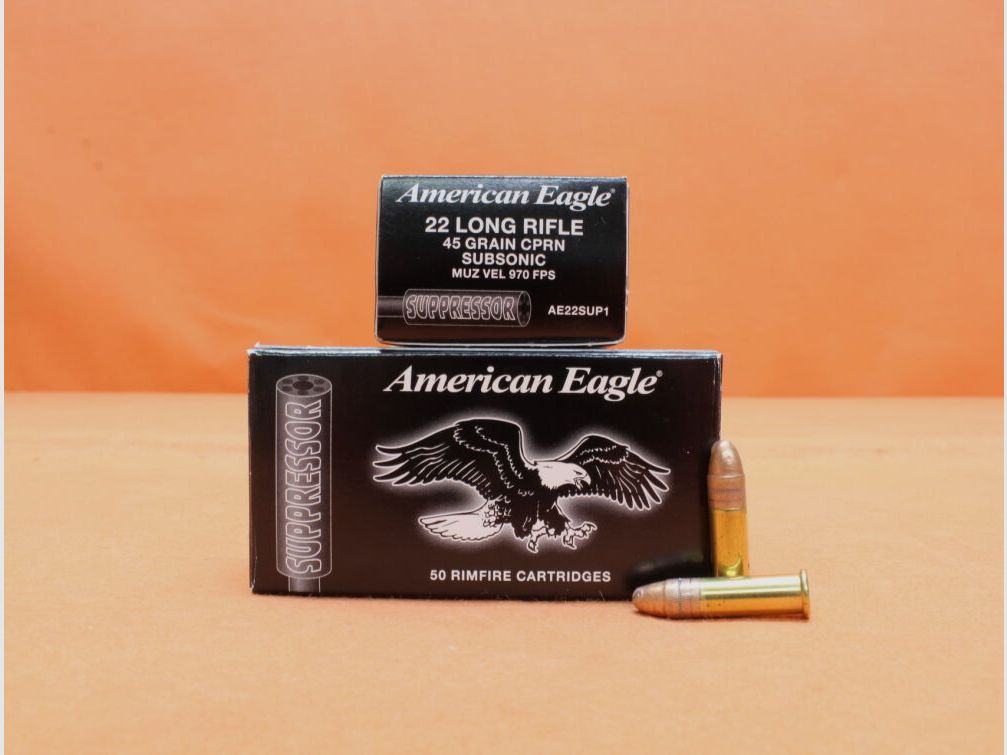 Federal cartridges .22lr Federal 42grs LRN (AE22SUP1) VE 50 cartridges American Eagle Suppressor (subsonic/suppressor load)