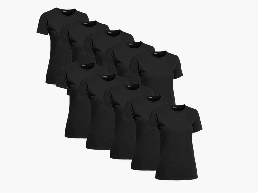 Clique T-Shirt Damen 10er-Pack Schwarz
