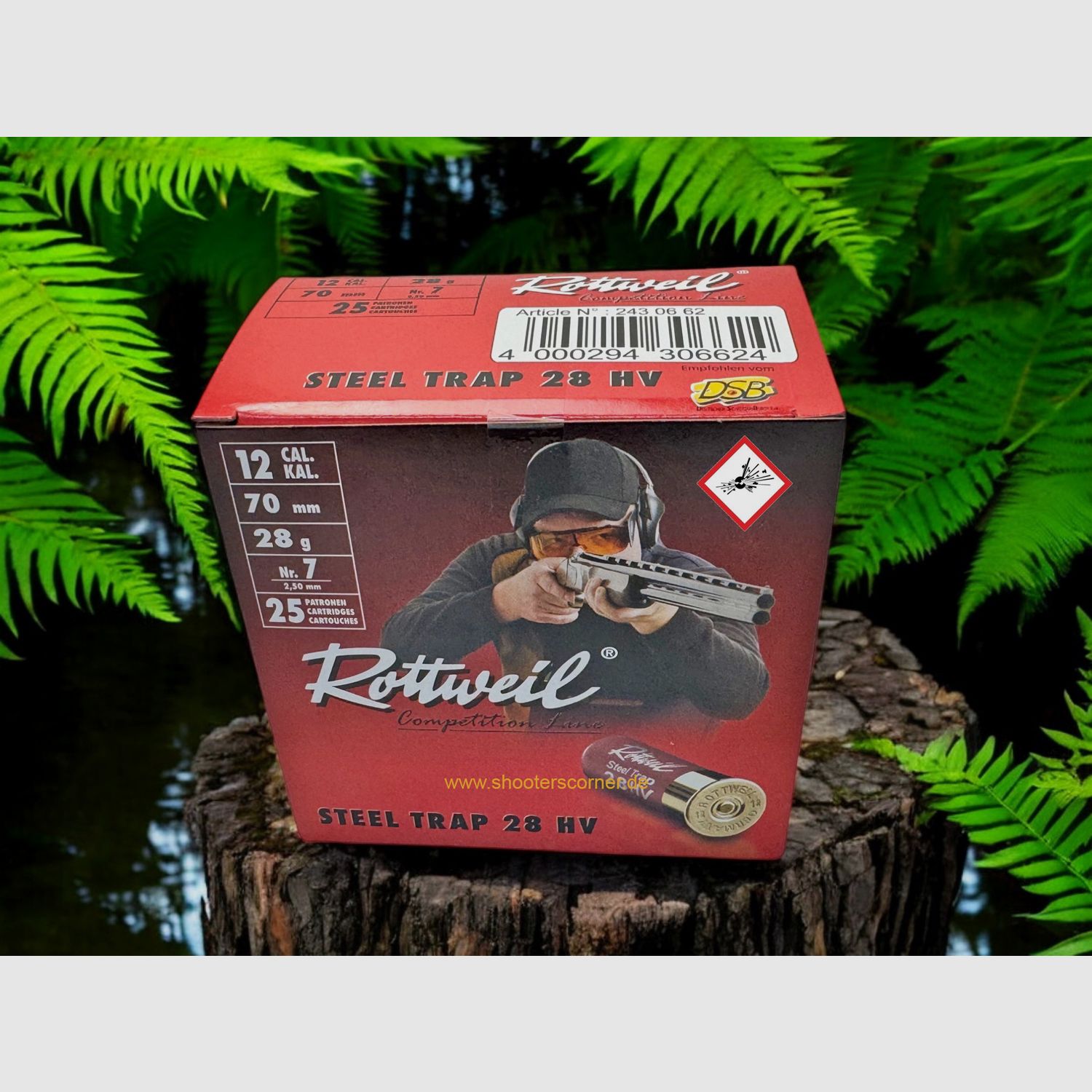 Rottweil shot cartridge Spec Steel Trap HV cal. 12/70 28g 2.5mm