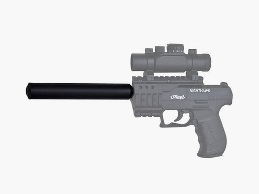 SchalldĂ¤mpferset mit Adapter fĂĽr CO2 Pistole Walther Night Hawk (P18)