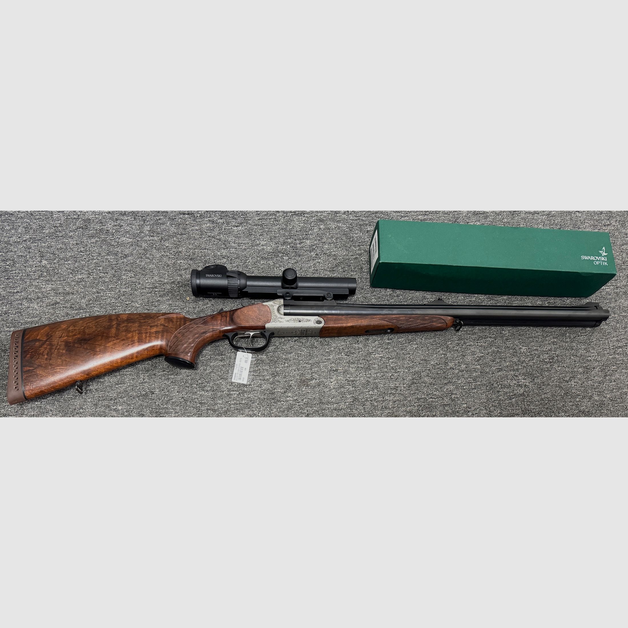 Blaser Doppelbüchsdrilling 9,3x74R & 20/76 - mit Swarovski Z6i 1-6x24 SR wie neu!