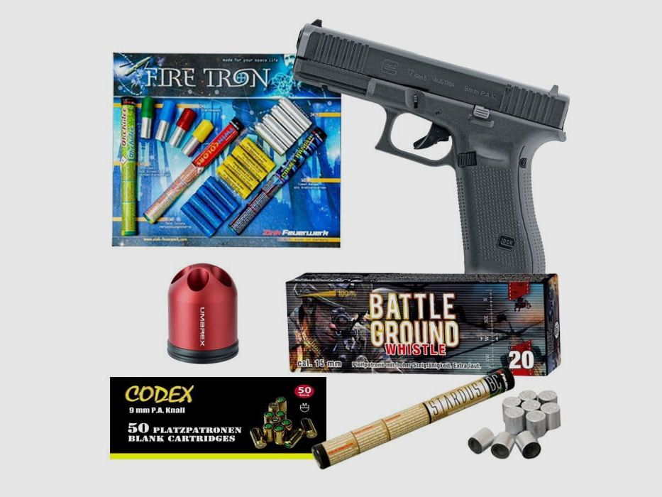 Zestaw pistoletów na naboje blanki Glock 17 na Sylwestra