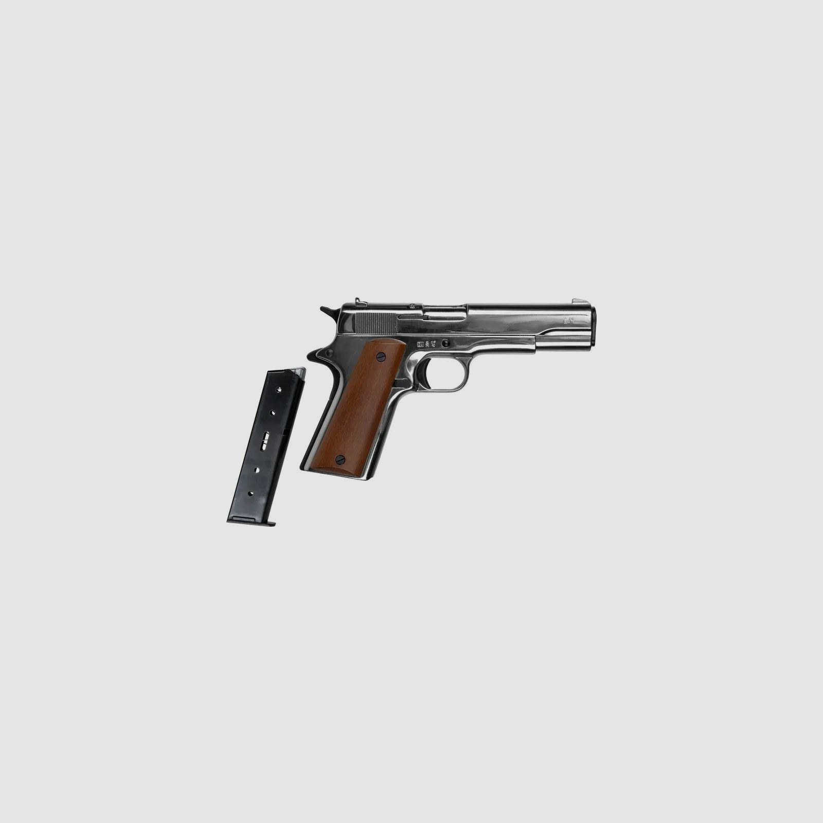 BRUNI 96 Nickel 9mm P.A.K. Schreckschusspistole Colt 1911 Nachbau