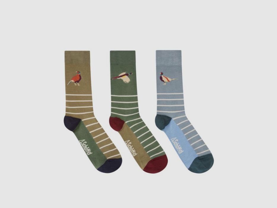 Schöffel H-Socken Bamboo 3er-Box | lake blue pheasant mix, Bild 1 von 4