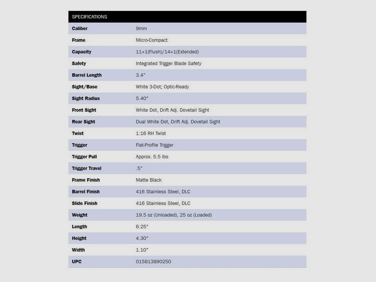 Mossberg MC2sc Optic-Ready Nero 3,4" (4 pollici) 9mm Luger