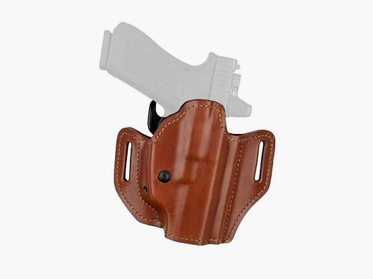 BIANCHI® 126GLS Leder Gürtelholster RDS 683* Colt 1911/PARA ORD./ Ruger/Sig Sauer/ S&W/Spring./STI/Tangfoglio/Taurus,,CZ 75,Glock 17L/34/35/40/41,Walther PPQ 5" 9mm,.40-Beige-Links