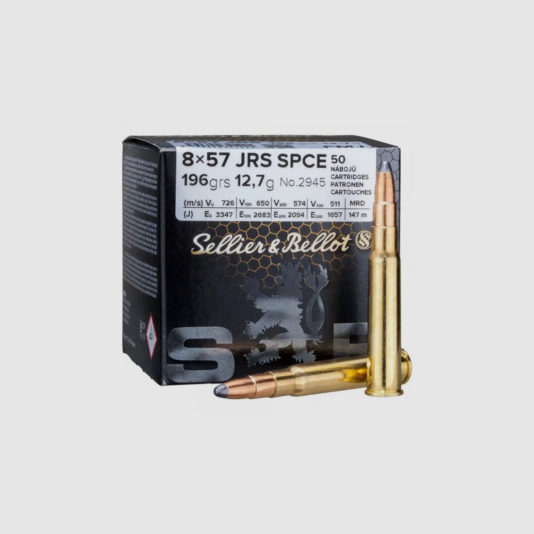 SELLIER & BELLOT - 8x57 IRS / JRS - SPCE - 196 GRS./12,7G. - 50 SCHUSS