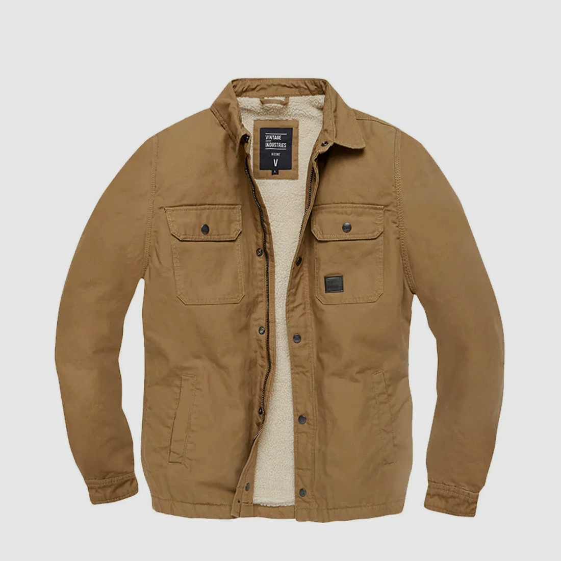 Vintage Industries Vintage Industries Jacke Dean Sherpa dark tan