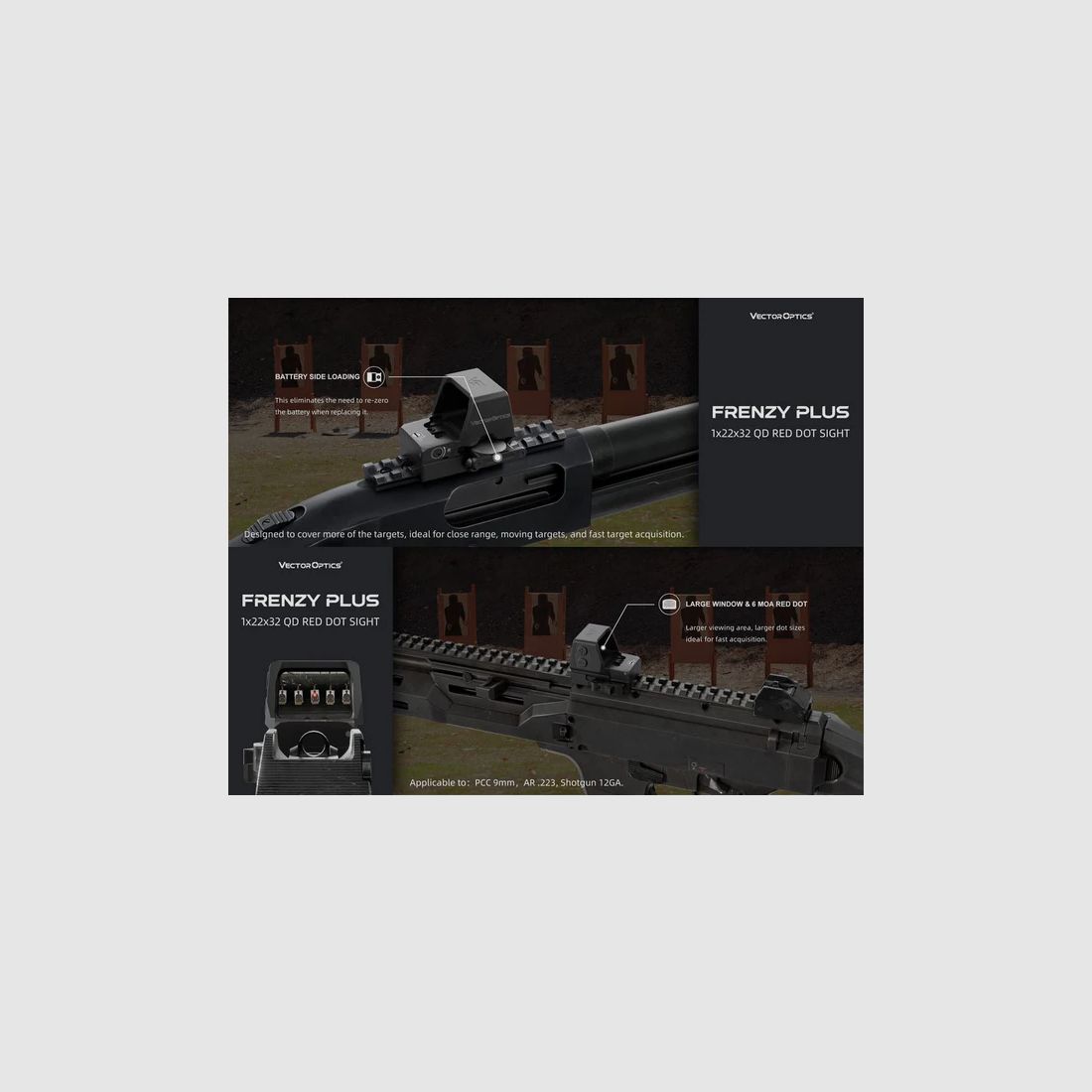 Vector Optics SCRD-65 Frenzy Plus F3 1x22x32 QD Reflex Sight