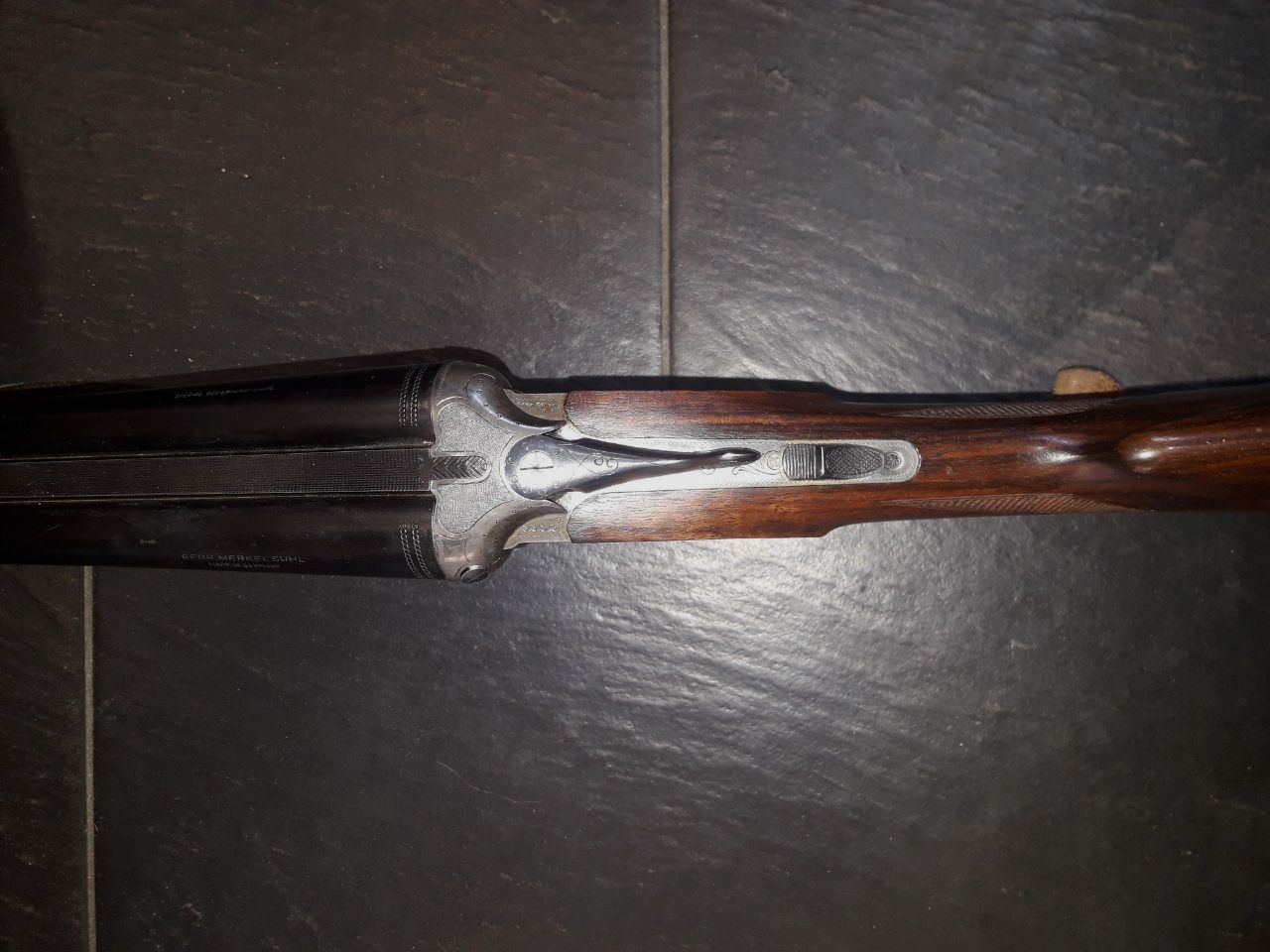 Merkel double-barrel shotgun english stock
