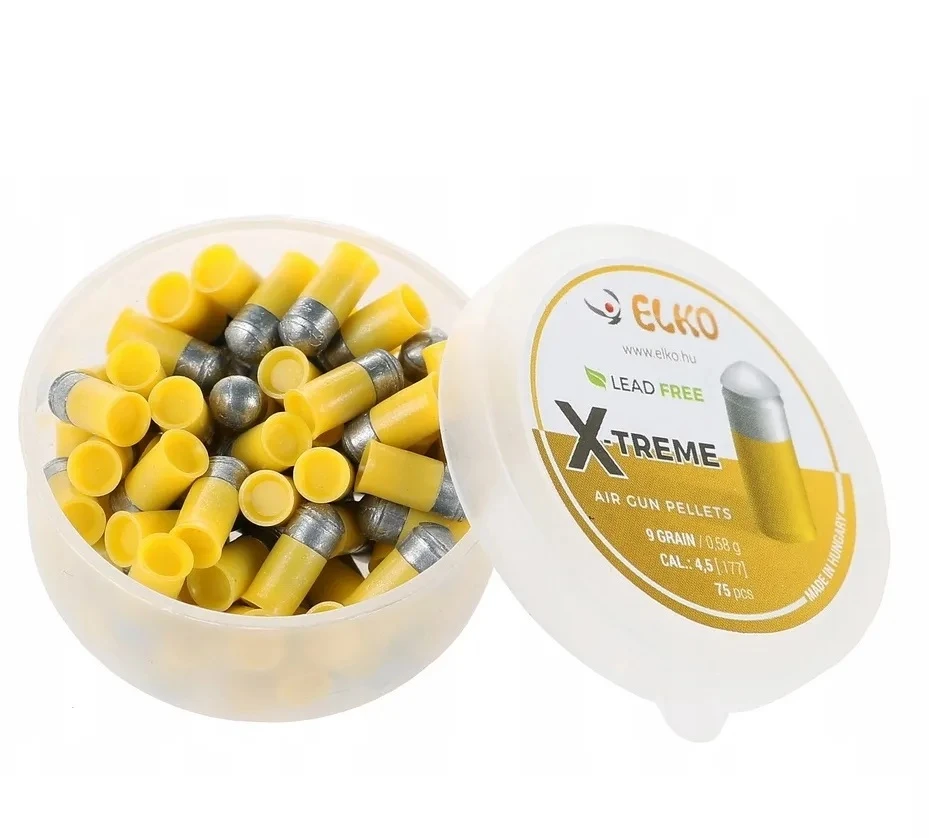 Śrut stalowy, bezołowiowy, teflonowy Elko X-treme 4,5mm 0,58g 75szt yellow