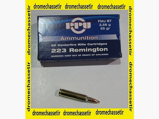 Box of 20 cartridges Partizan, cal. 223 Remington FMJBT 55 grains, special for AR15
