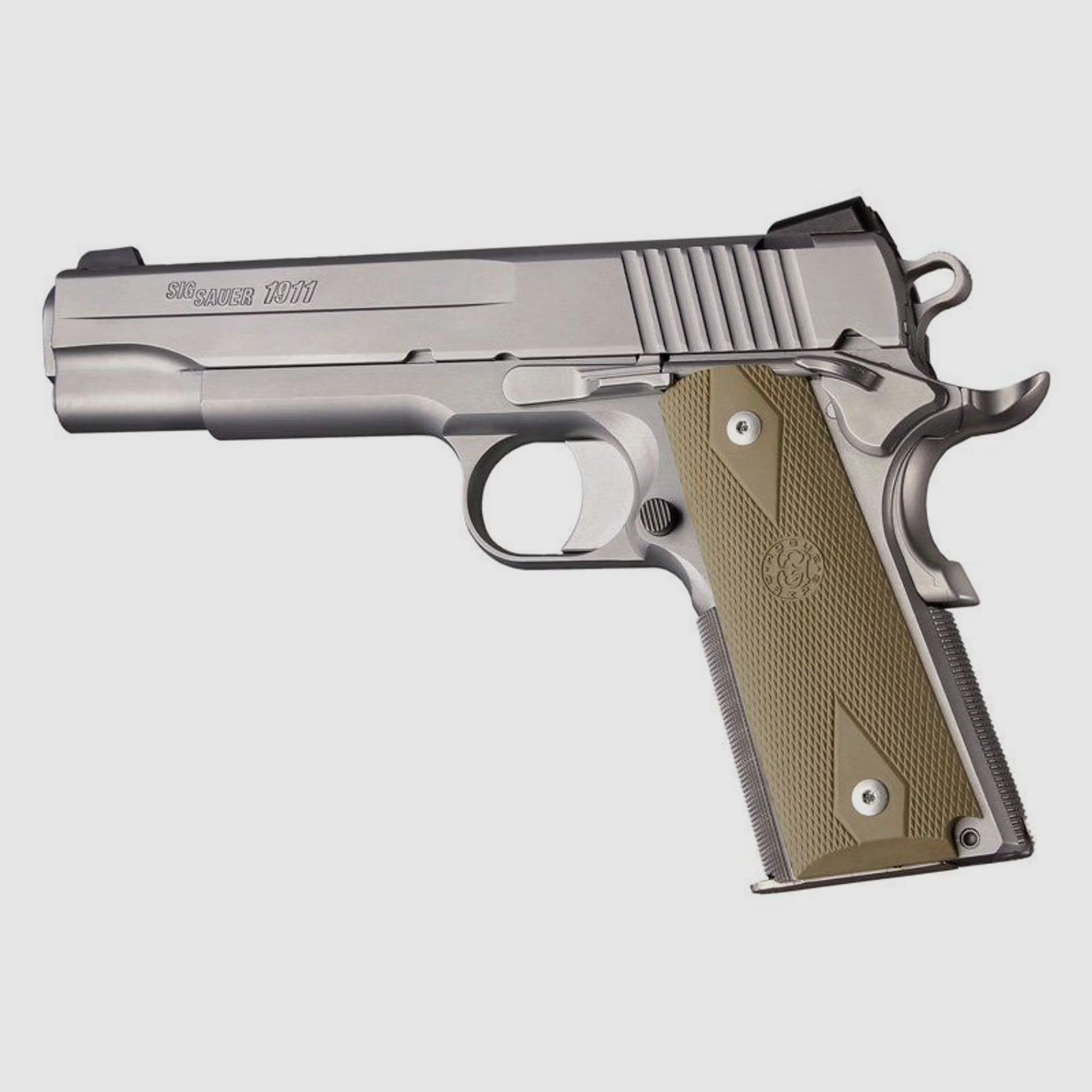 Hogue Rubber Grip Colt Gov. Standard, Flat Dark Earth con Piel de Pez