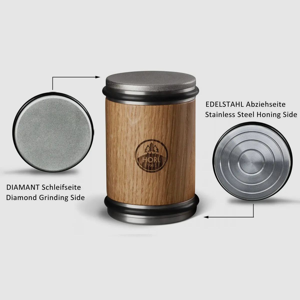 HORL Rollschleifer Eiche & Magnetschleiflehre (RSE-SET)