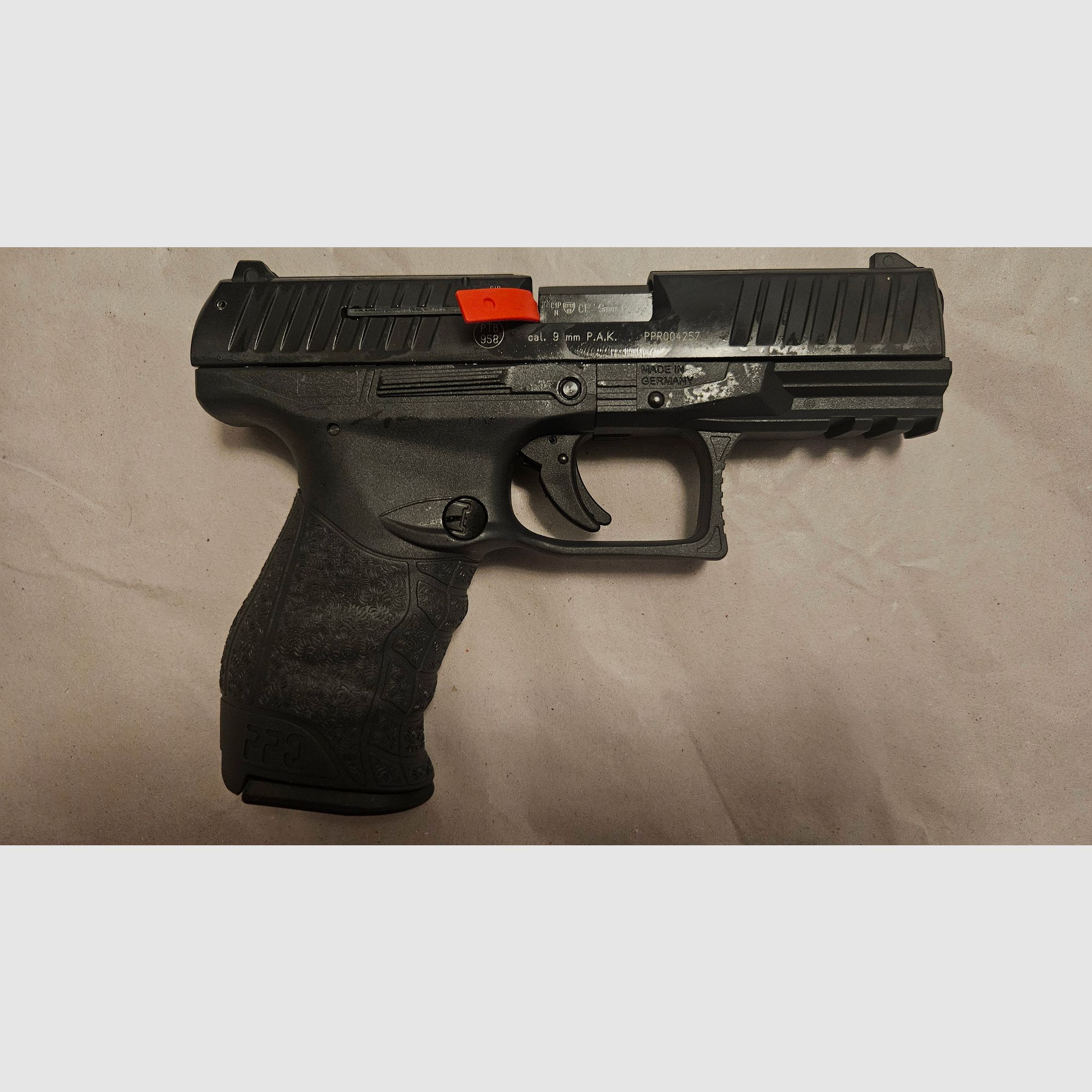 Walther PPQ 9mm PAK Tungsten Gray Cerakote Blank Firing