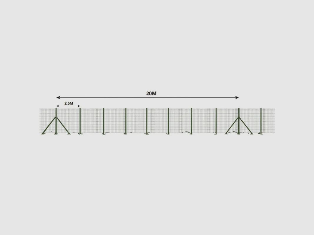 Kit completo 40 m di rete saldata in PVC - Maglia 100x50mm - Filo 2,1mm - Altezza 1,20 m, immagine 1 di 14
