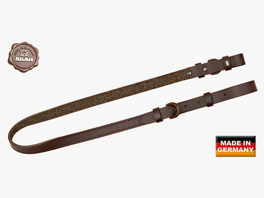 Gewehrriemen BÜFFEL-LEDER 20mm breit | genietet | mit KORKEINLAGE | Länge 97cm (verstellbar) > NEU!