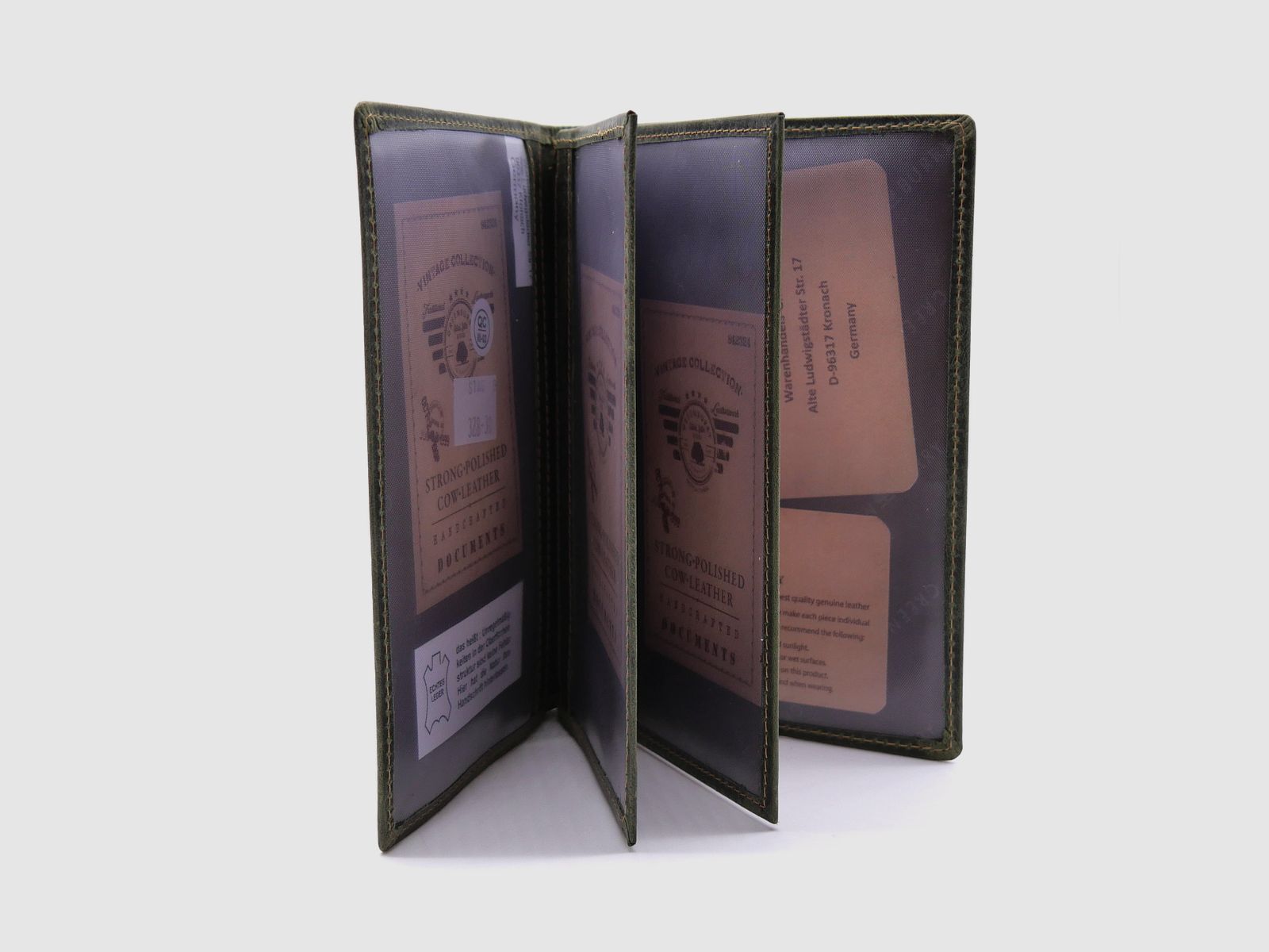 Greenburry leather hunting license folder ID folder case deer olive 328B-stag-30