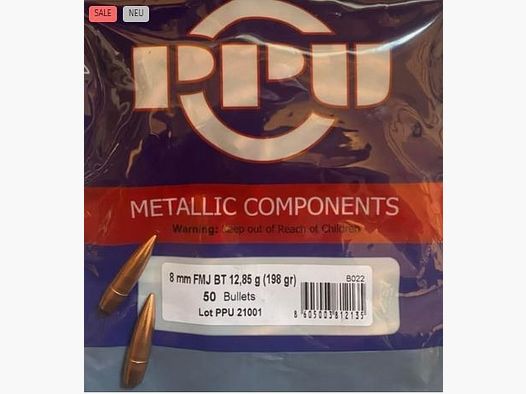 PPU projectiles 8mm (.323) - 198 Grain / PPU 36-01200 #B-022