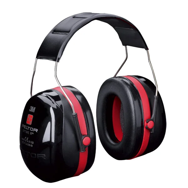 Optime III black/red earmuffs