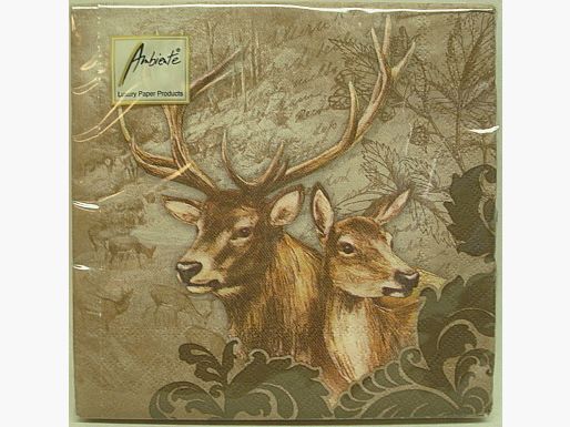 Servietten Hirsch/Reh braun -