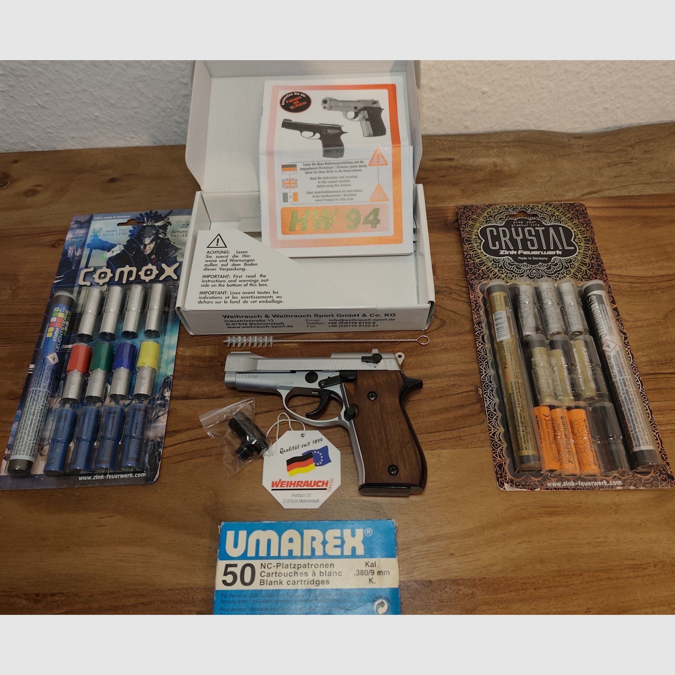 Weihrauch HW 94 Steal Look braune Echtholzgriffe PTB 855 Großes Smmler-Set, Bild 1 von 11