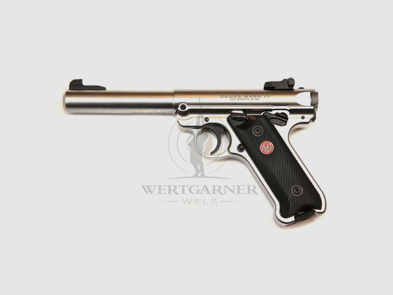 Pistola Ruger Mark IV Target cal. 22 l.r. acciaio inossidabile, impugnatura sintetica, immagine 1 di 9