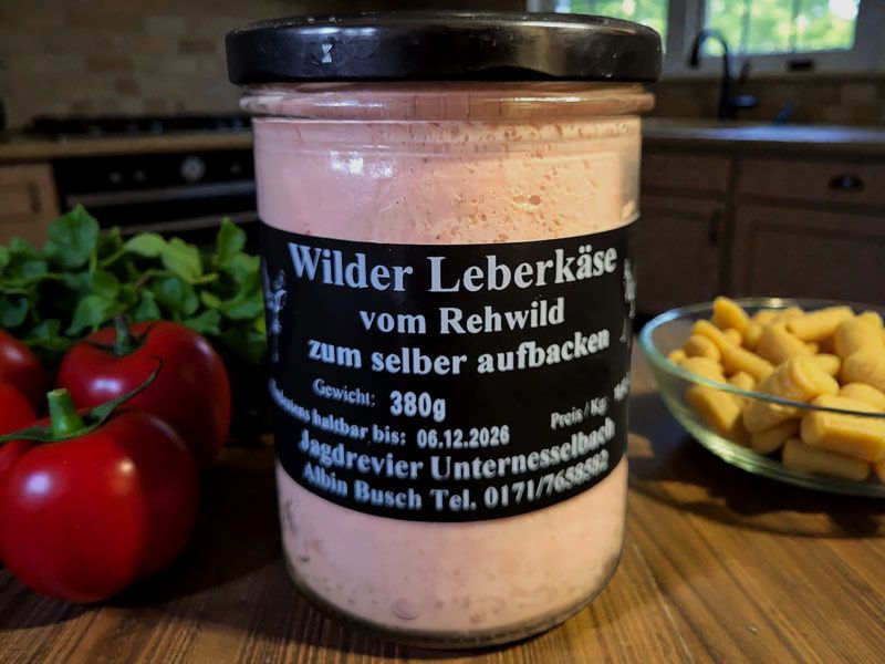 Wild liver cheese "Busch Original" in a jar for self-baking wild meatloaf with cheese pieces 1 jar 380g (2.08 €* / 100g)