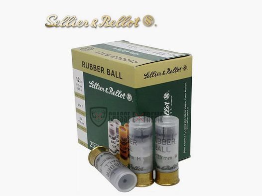 25 Cartouches S&B Rubber Ball 1 Balle cal.12