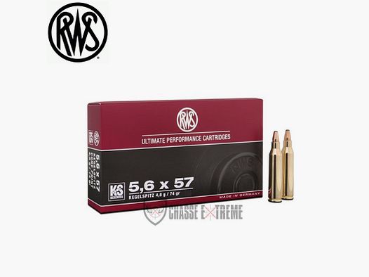 20 Munitions RWS cal 5.6X57 74gr KS