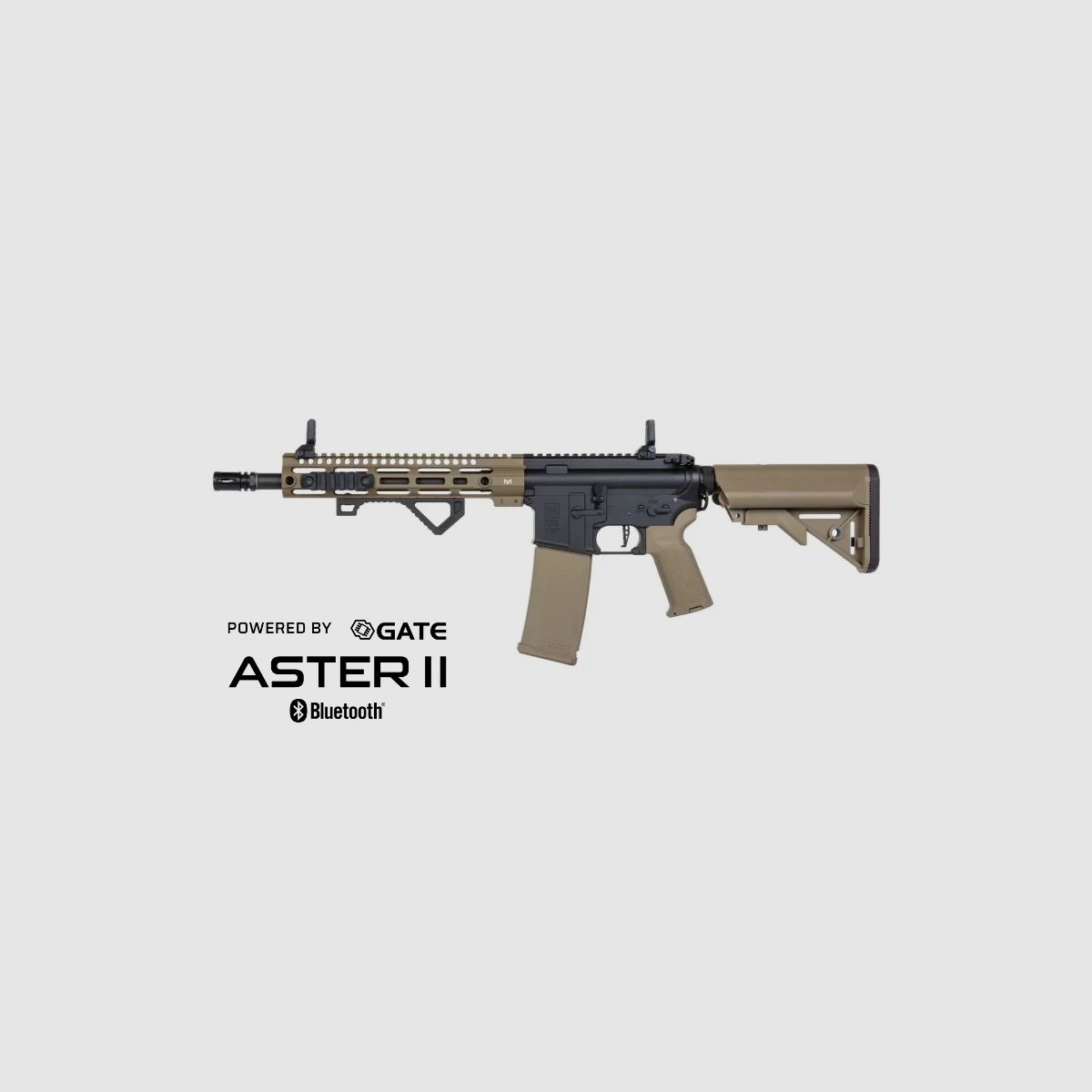 SA M4 Carbine M-LOK (SA-P20 PRIME™ Aster II ETU BLDC™) Rifle Airsoft Libre a partir de 18 - Negro/Tan -F-