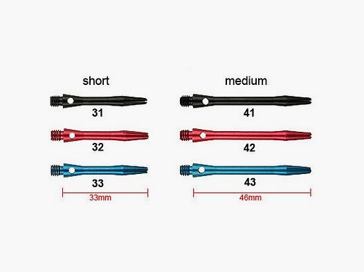 Harrows Darts Technology Alu Schachten medium assorti Dart & Accessoires